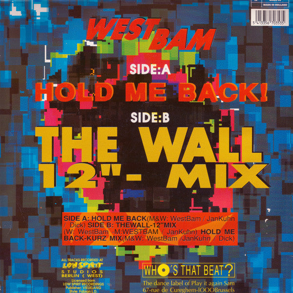 WestBam : Hold Me Back (12")