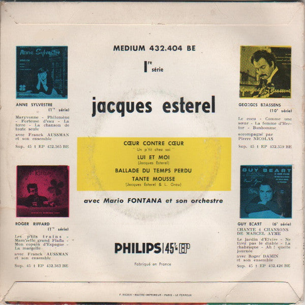 Jacques Esterel : Cœur Contre Cœur (7", EP)