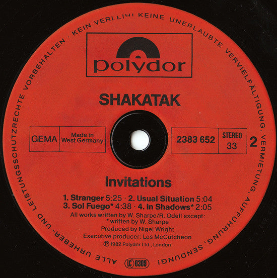 Shakatak : Invitations (LP, Album)