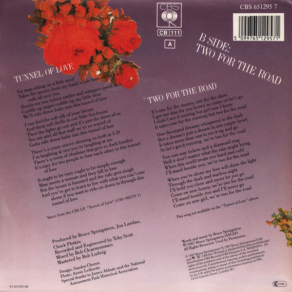 Bruce Springsteen : Tunnel Of Love (7", Single)