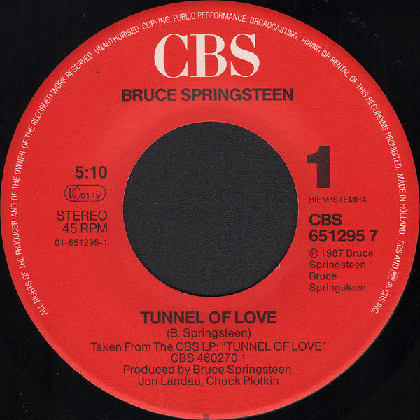 Bruce Springsteen : Tunnel Of Love (7", Single)