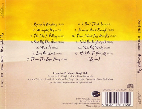 Daryl Hall & John Oates : Marigold Sky (CD, Album)