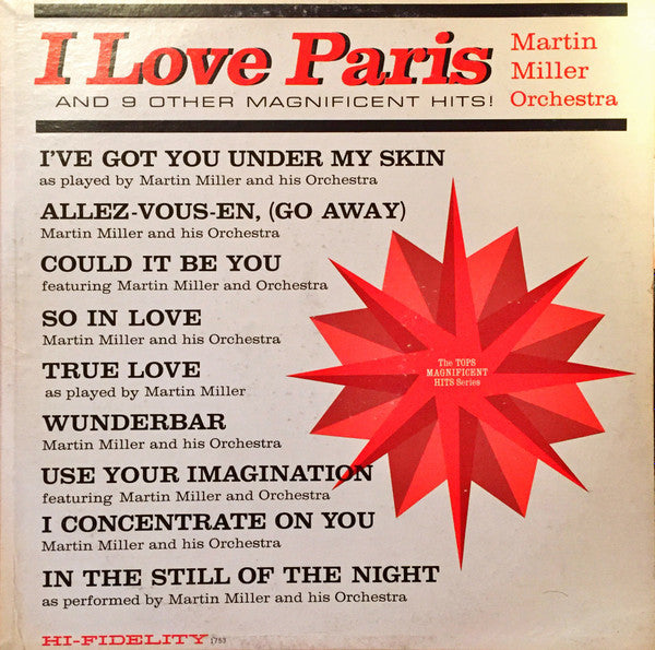 Martin Miller And His Orchestra : I Love Paris (LP, Mono)