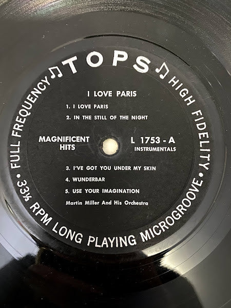 Martin Miller And His Orchestra : I Love Paris (LP, Mono)