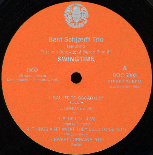 Bent Schjærff Trio Featuring Fritz von Bülow, Børge Ring : Swingtime (LP)
