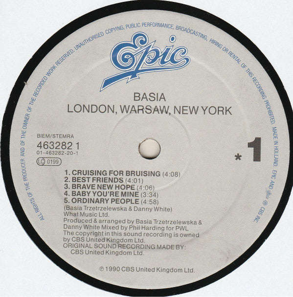 Basia : London Warsaw New York (LP, Album)