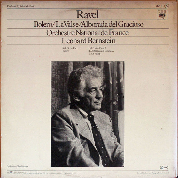 Ravel*, Leonard Bernstein, L'Orchestre National De France* : Bolero / La Valse / Alborada Del Gracioso (LP, Album, Gat)