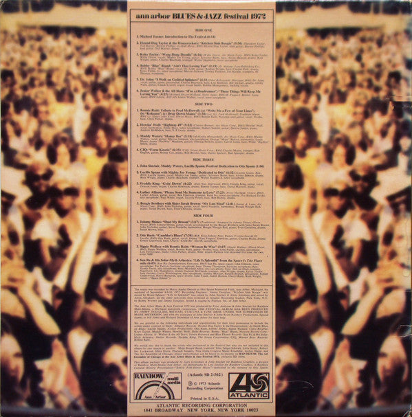 Various : Ann Arbor Blues & Jazz Festival 1972 (2xLP, Album, PR)