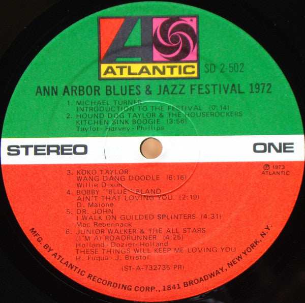 Various : Ann Arbor Blues & Jazz Festival 1972 (2xLP, Album, PR)