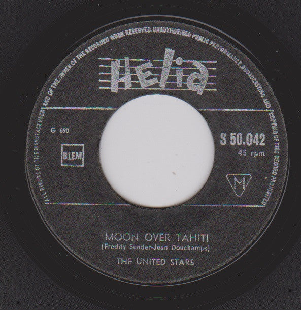 The United Stars (2) : Moon Over Tahiti / Let's Twist Again (7", Single)