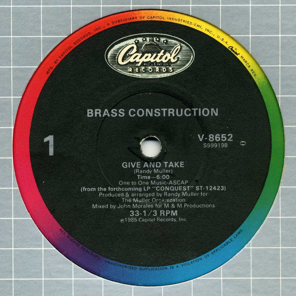 Brass Construction : Give And Take (12")