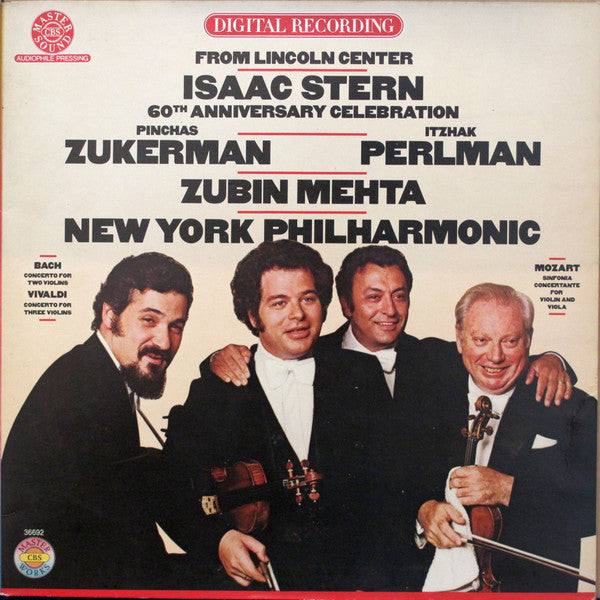 Isaac Stern, Pinchas Zukerman, Itzhak Perlman, Zubin Mehta, New York Philharmonic : Isaac Stern 60th Anniversary Celebration From Lincoln Center  (LP)