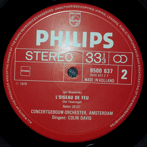 Igor Stravinsky, Concertgebouworkest, Sir Colin Davis : L'Oiseau De Feu (LP, Album)