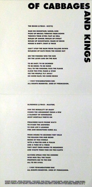 Of Cabbages And Kings : The Reign / Blindness (7", Blu)