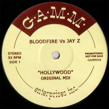 Bloodfire vs. Jay-Z : Hollywood (12", Promo, Unofficial)