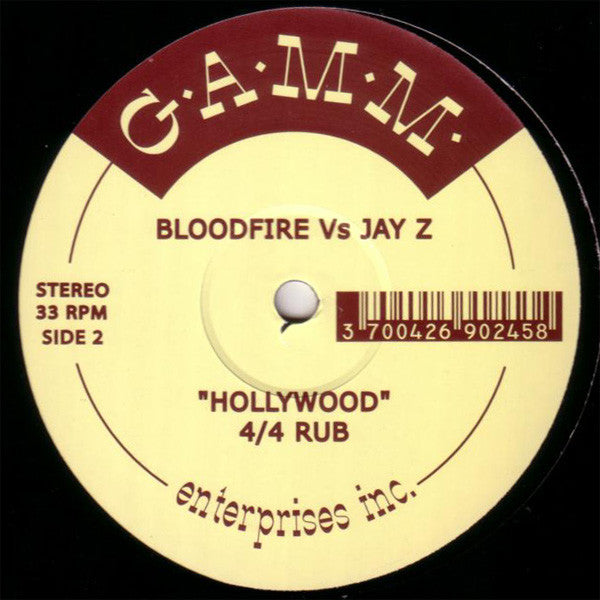 Bloodfire vs. Jay-Z : Hollywood (12", Promo, Unofficial)