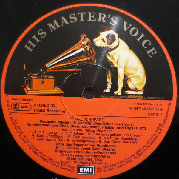Franz Schubert - Chor Des Bayerischen Rundfunks Und Symphonie-Orchester Des Bayerischen Rundfunks, Wolfgang Sawallisch : Deutsche Messe (LP, Album, DMM)