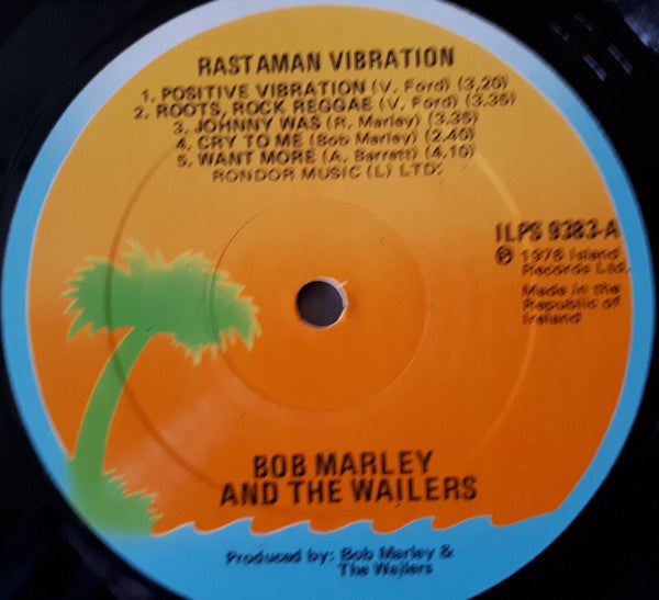 Bob Marley & The Wailers : Rastaman Vibration (LP, Album, Gat)