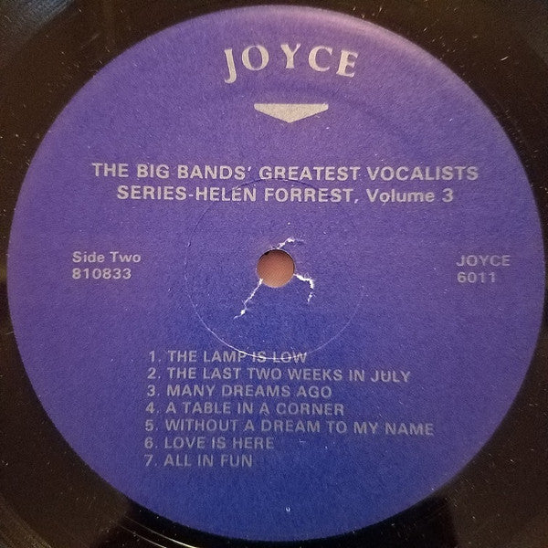 Helen Forrest With Artie Shaw And His Orchestra : The Big Band's Greatest Vocalist Series Volume Three (LP, Comp)