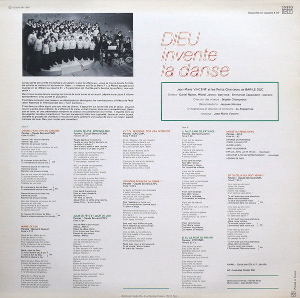 Jean-Marie Vincent, Bernard Quenot, Claude Bernard : Dieu Invente La Danse (LP, Album)
