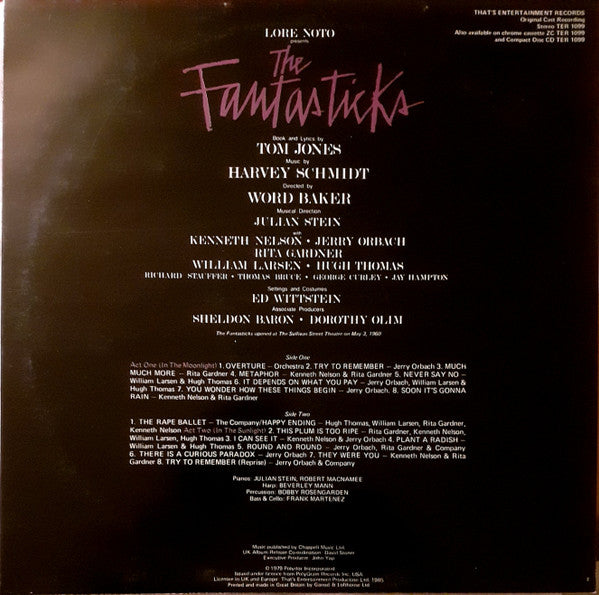 Harvey Schmidt, Tom Jones (5) - Cast Of "The Fantasticks" : The Fantasticks  (LP, Album, RE)