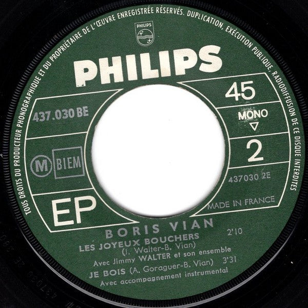 Boris Vian : Le Déserteur (7", EP)