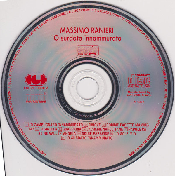 Massimo Ranieri : 'O Surdato 'Nnamurato (CD, Album, RE)