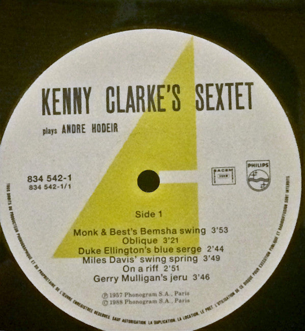 Kenny Clarke's Sextet : Plays André Hodeir (LP)