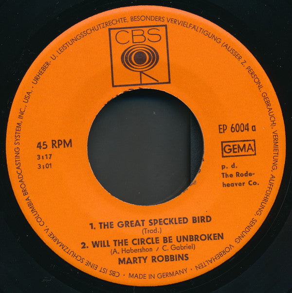 Marty Robbins : The Great Speckled Bird (7", EP)
