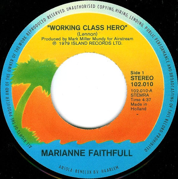 Marianne Faithfull : Working Class Hero (7", Single)