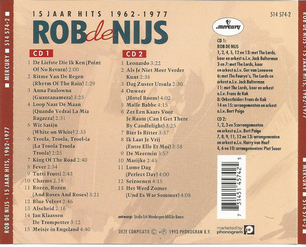 Rob de Nijs : 15 Jaar Hits, 1962-1977 (2xCD, Comp, RE)