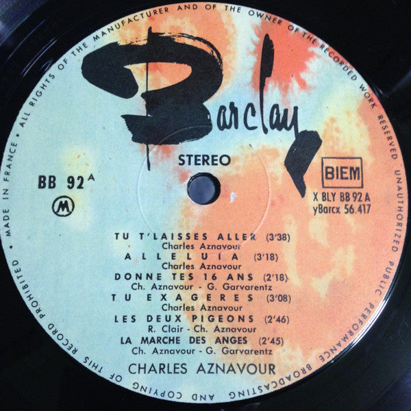 Charles Aznavour : Chante En Multiphonie Stéréo 1 Album Nº 1 (LP, Comp)