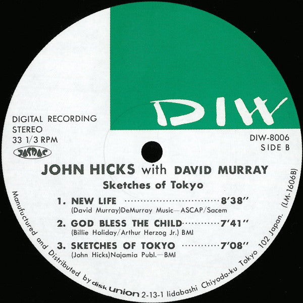 John Hicks With David Murray : Sketches Of Tokyo (LP, Album)
