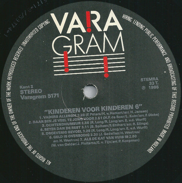 Kinderen voor Kinderen : Kinderen Voor Kinderen 6 (LP, Album)