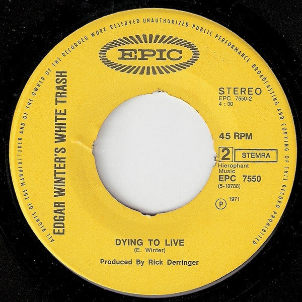 Edgar Winter's White Trash : Keep Playin' That Rock 'N' Roll (7", Single)