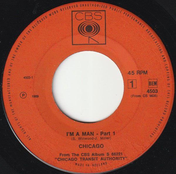 Chicago (2) : I'm A Man - Part 1 / I'm A Man - Part 2 (7", Single)