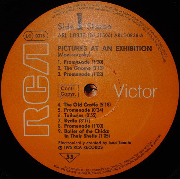 Tomita : Pictures At An Exhibition (LP, Album)