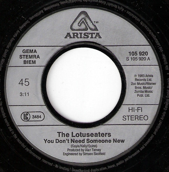 The Lotus Eaters : You Don't Need Someone New (7", Single)