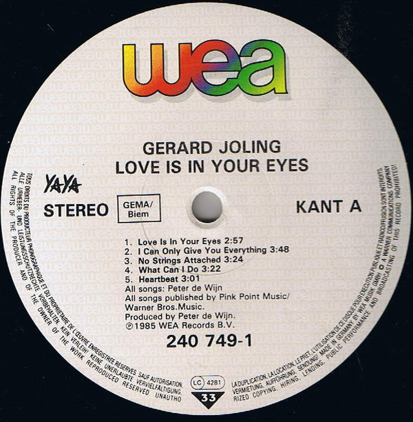 Gerard Joling : Love Is In Your Eyes (LP, Album)