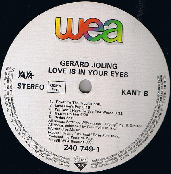 Gerard Joling : Love Is In Your Eyes (LP, Album)