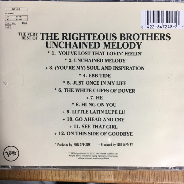 The Righteous Brothers : The Very Best Of The Righteous Brothers - Unchained Melody (CD, Comp)