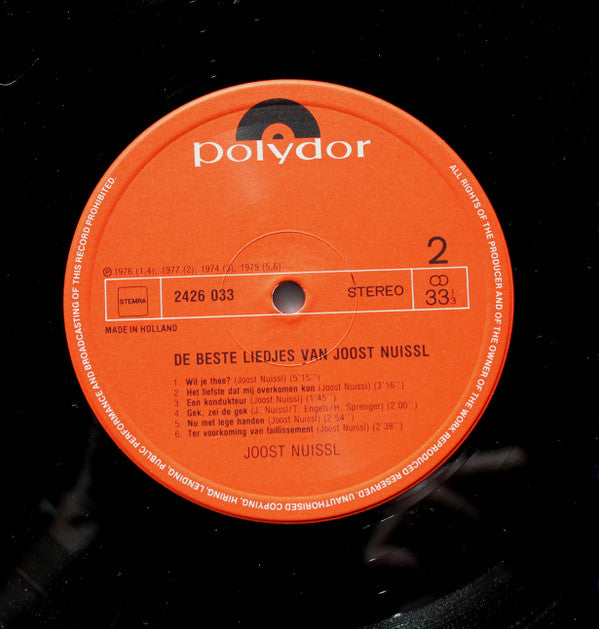 Joost Nuissl : De Beste Liedjes Van Joost Nuissl (LP, Comp)