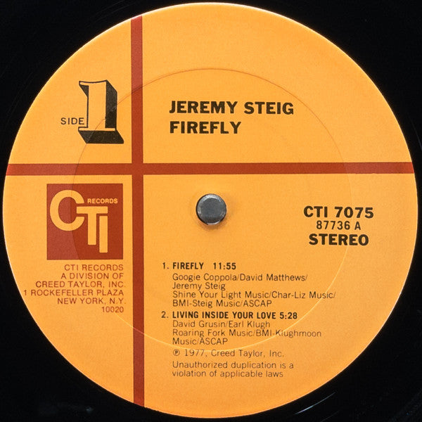 Jeremy Steig : Firefly (LP, Album, Gat)