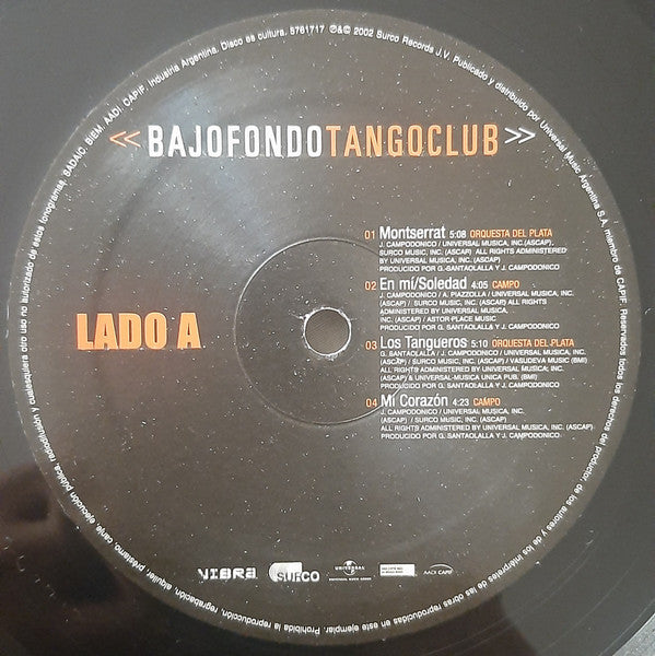 Bajofondo Tango Club : Bajofondo Tango Club (2xLP, Album)