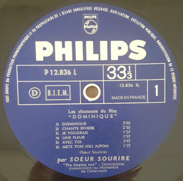 Soeur Sourire : Les Chansons Du Film Dominique "The Singing Nun" (LP, Comp)