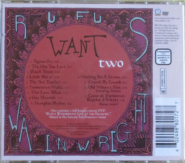 Rufus Wainwright : Want Two (CD, Album, RP + DVD-V)