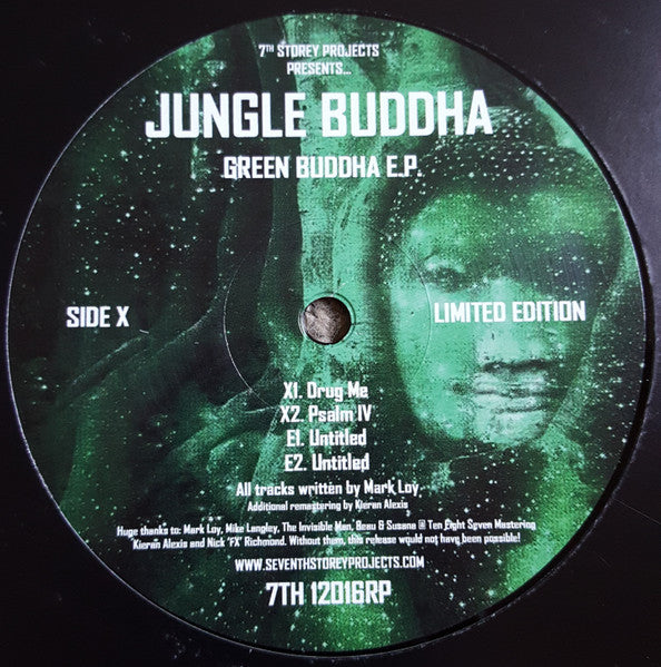 Jungle Buddha : Green Buddha E.P. (12", EP, Ltd, RE, RM, RP, 140)