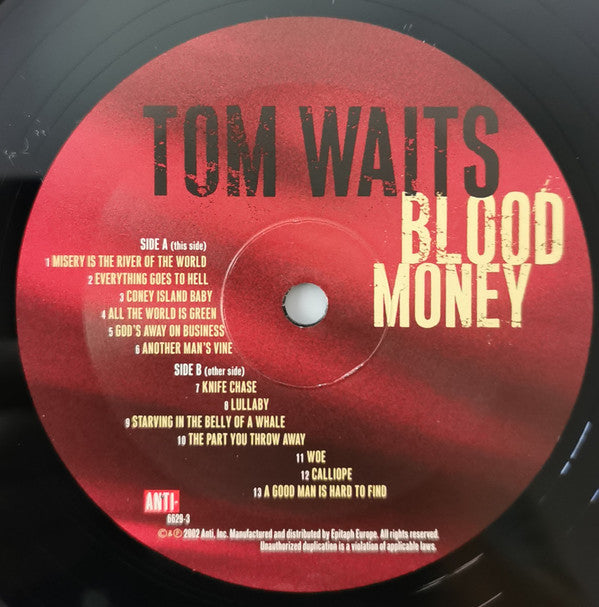 Tom Waits : Blood Money (LP, Album, RE, RM, 180)