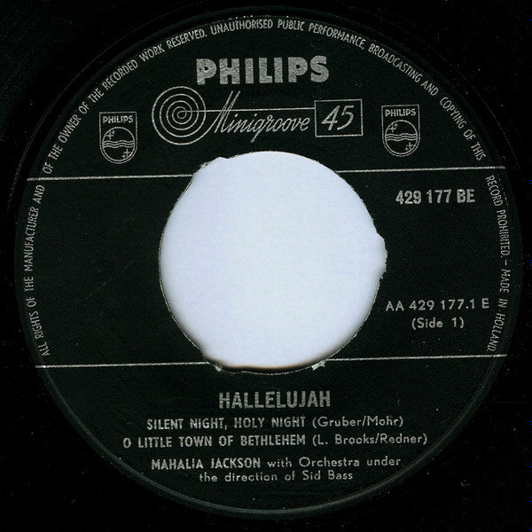 Mahalia Jackson : Hallelujah (7", EP)