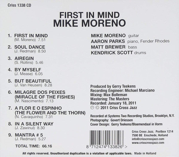 Mike Moreno : First In Mind (CD, Album)
